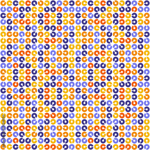 Endless vector seamless pattern consisting of various colorful graphic elements.
