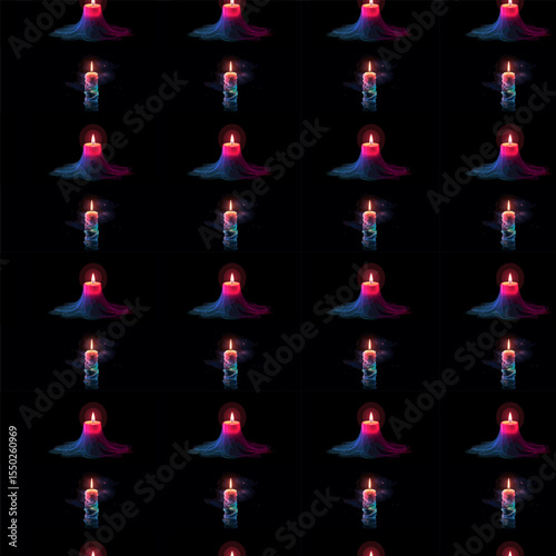 Endless vector seamless pattern consisting of various colorful graphic elements.