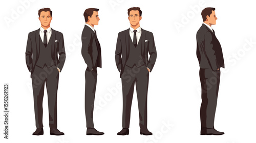 Stylish Smart Model Posing in Formal Clothing