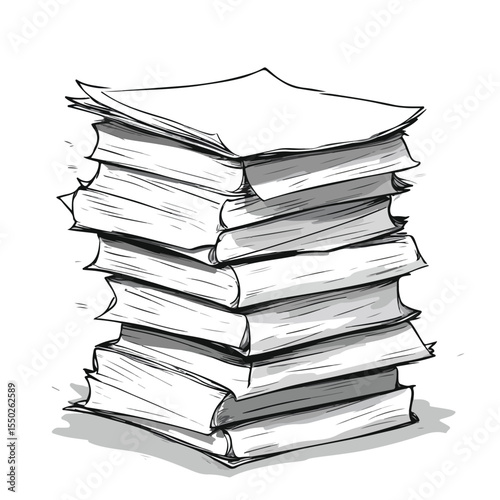 Cartoon Vector Illustration of Colorful Paper Stack for Creative Design Projects