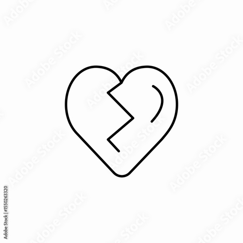 broken heart symbol icon sign vector