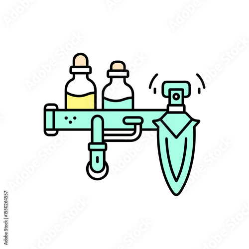 Potion bottles and dagger icon on a belt representing Fantasy Loot & RPG Icons  