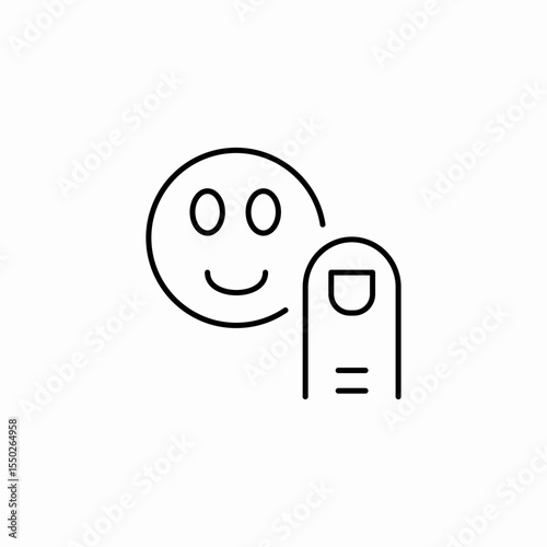 happy face finger icon sign vector