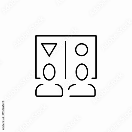 user comparison chart icon sign vector