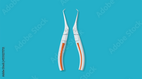 Dentist Pincers Tool Icon Flat Vector Illustration