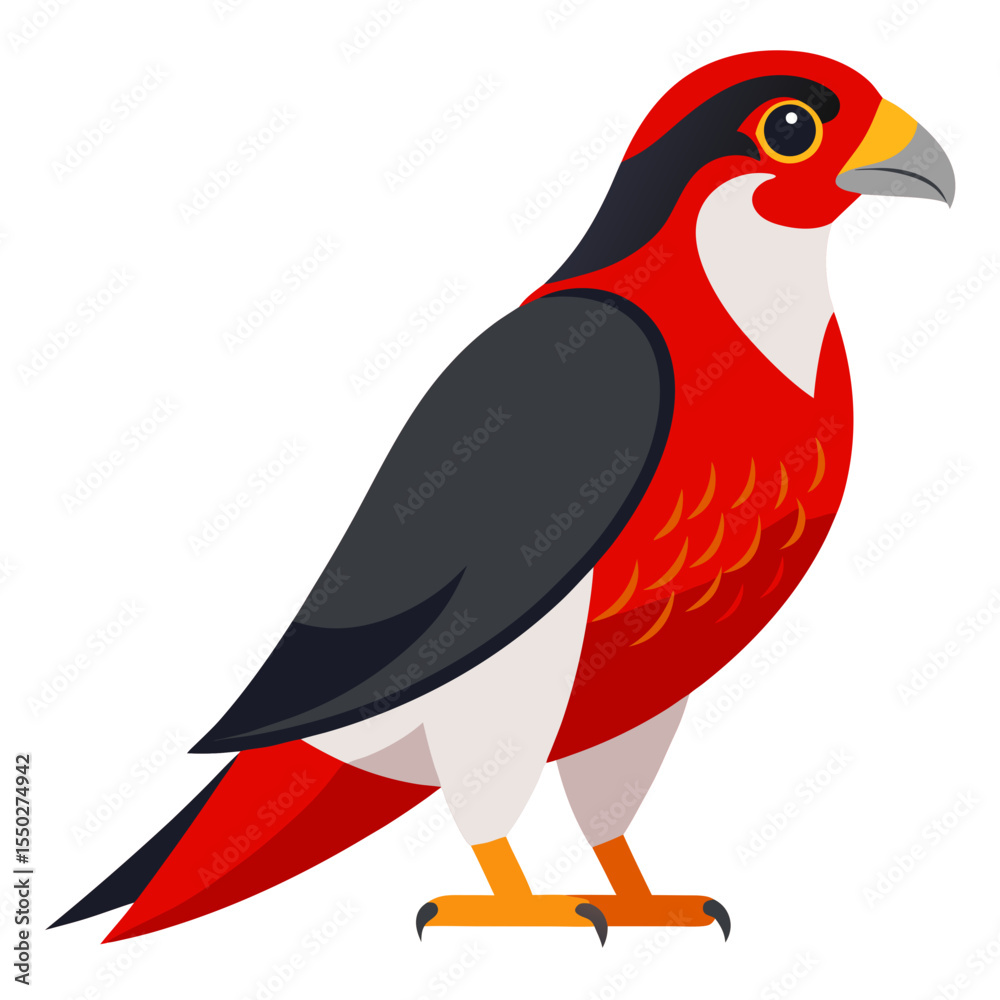 Fototapeta premium Red-necked Falcon — Minimalist Vector Silhouette