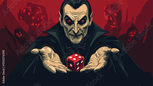 Dracula Character Vector Illustration for Halloween Designs