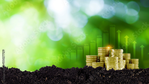 Stack of coins Investing money in banks and financial capital can lead to significant growth, tax planning. Finance, Tax, Money, Investment, Banking, Finance, Funds, financial planning