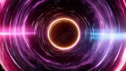 Glowing Circular Black Hole in Space