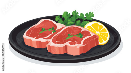 Delicious Beef Dish Flat Vector Illustration