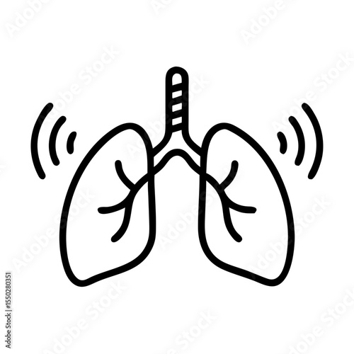 Lungs illustration depicting respiratory function and health concept  