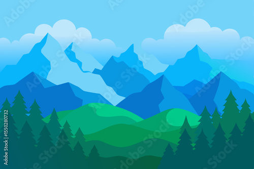 Majestic Mountain Landscape Serene Peaks and Verdant Forests