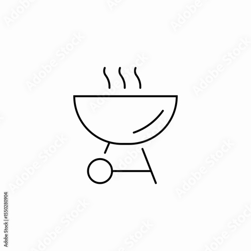 barbecue grill smoking icon sign vector