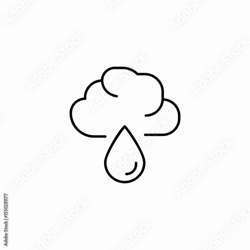 cloud rain drop icon sign vector