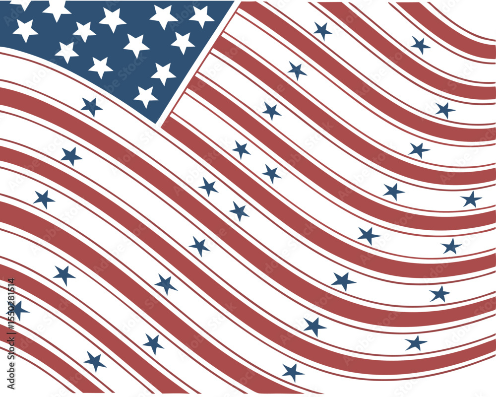 Fototapeta premium Stars and Stripes Repeating Pattern, American Flag Seamless Texture