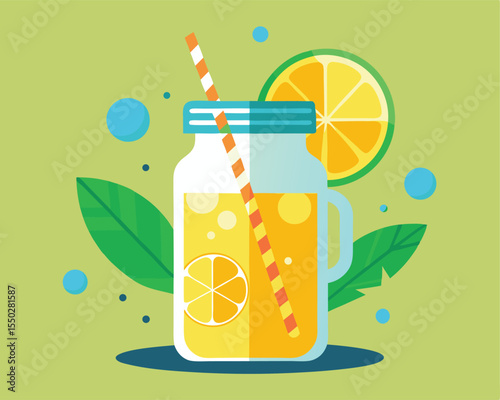 Summer Lemonade USA Style, Refreshing Patriotic Drink Design