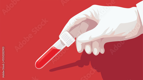 Professional Flat Style Doctor Hand Blood Glucose Test Icon