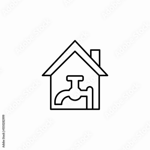 house faucet plumbing icon sign vector