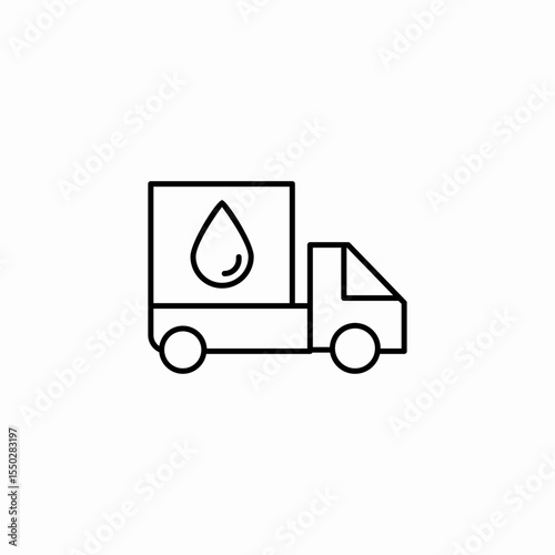 liquid delivery truck icon sign vector
