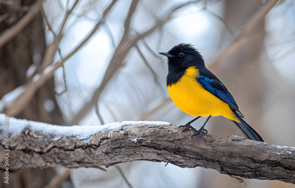 Fototapeta premium great tit parus major on branch 