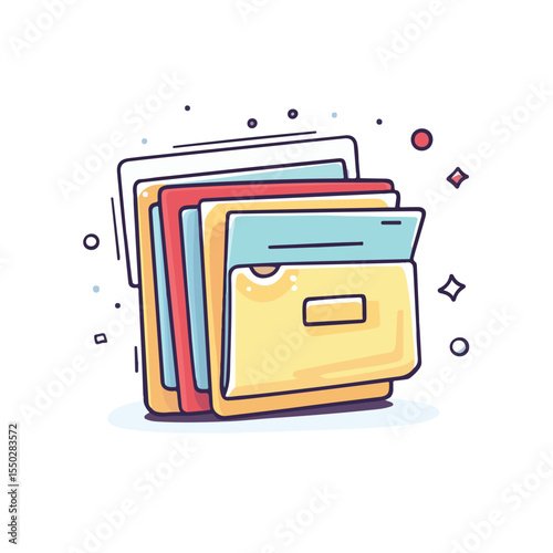 Creative Cartoon Vector Illustration Hand Drawing of Document Files