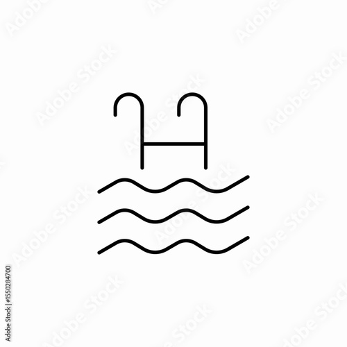 swimming pool water icon sign vector