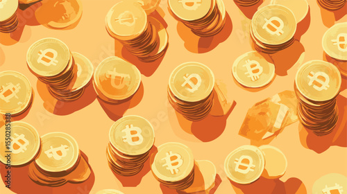 Cryptocurrency Dollar Money Icon Flat Vector Illustration