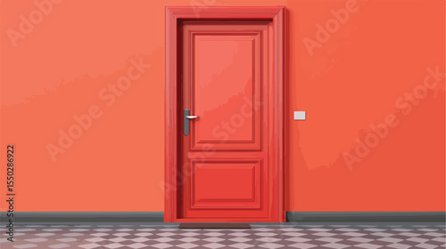 Modern Door PNG Isolated on Transparent Background with Flare Effect