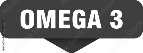 omega 3 sticker. omega 3 sign on transparent background