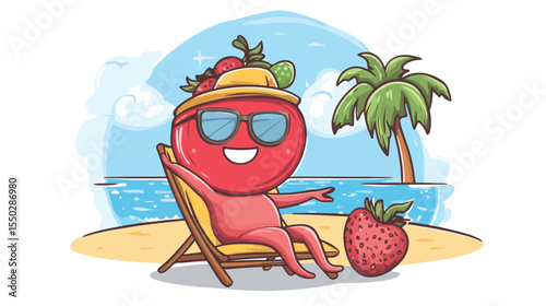 Dot Symbol Mascot Vacation Vector Illustration