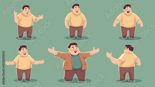 Down Syndrome Character Flat Vector Illustration