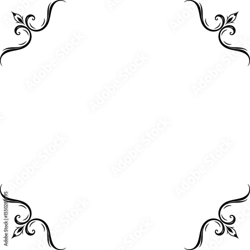 Elegant Decorative Corner Frame with Vintage Swirls
