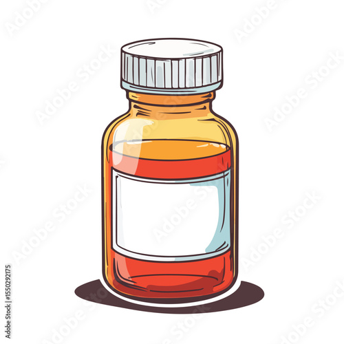 Colorful Drug Syrup Cartoon Vector Illustration