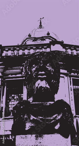 Statue and ornate building Oxford England