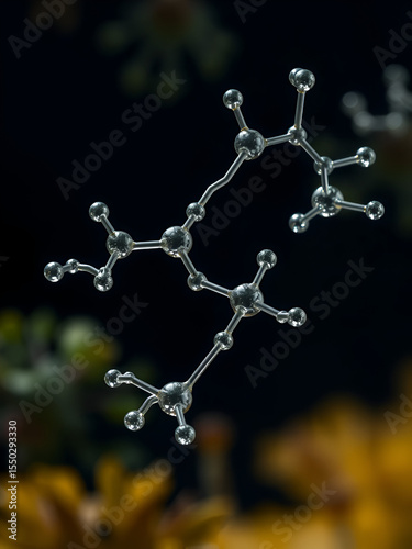 Chloropicrin molecular structure isolated on black