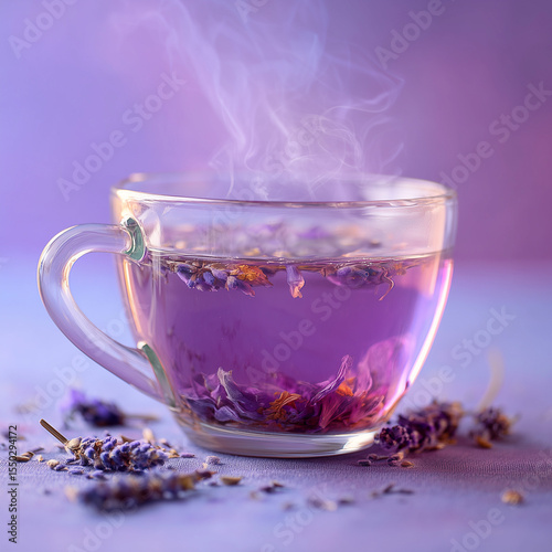 cup of tea with flowers