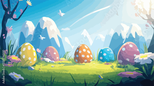 Easter Eggs Day Icon Flat Vector Illustration