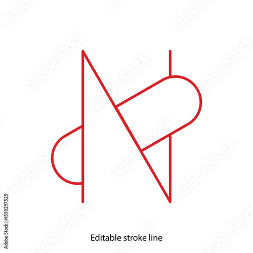 No pills symbol or icon. Vector stock illustration isolated on white background for design template medical, pharmacy, hospital, healthy bio shop concept web and print material. Editable stroke line