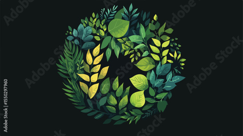 Eco Sustainability Emblem Vector Illustration