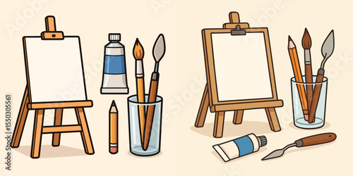 Art Supplies and Easels: A Colorful Set for Creative Projects