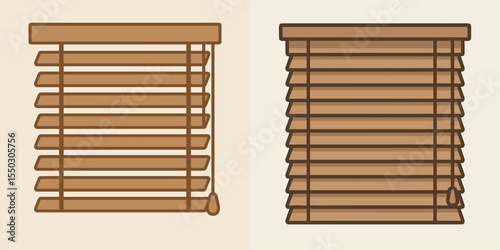 Stylish Wooden Blinds Illustration for Modern Interiors