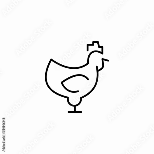 chicken farm poultry icon sign vector