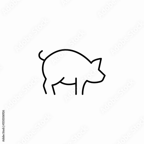 domestic pig animal icon sign vector