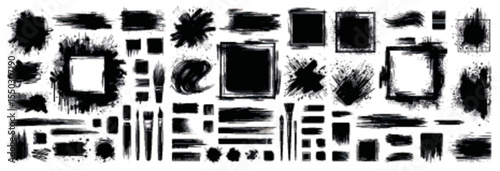 Black paint splatter set