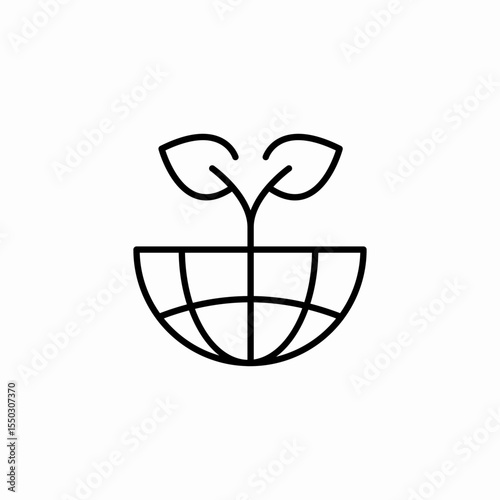 globe plant growth icon sign vector