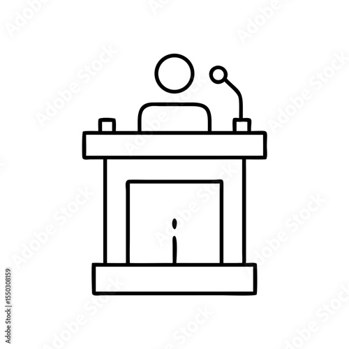 Podium with microphone for public speaking illustration