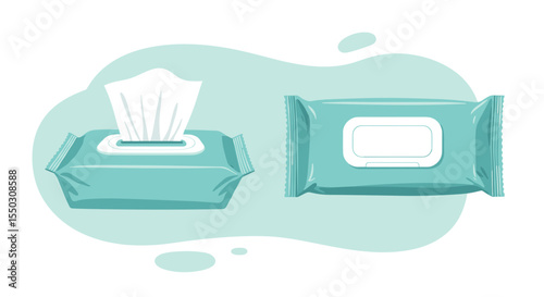 Hygienic wipes illustration perfect for health awareness campaigns, personal care products, and cleanliness promotions