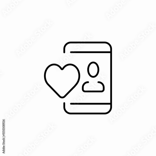 mobile user heart icon sign vector