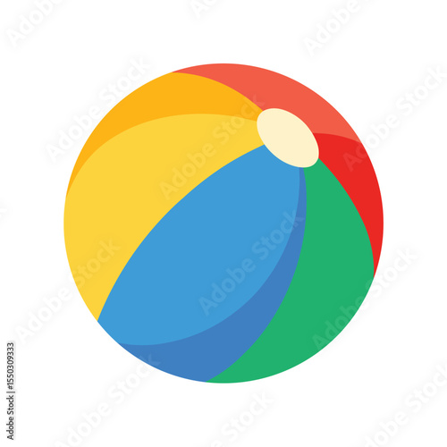 Colorful beach ball bouncing with joy Vector illustration
