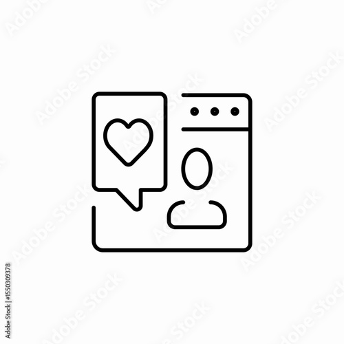 profile like notification icon sign vector